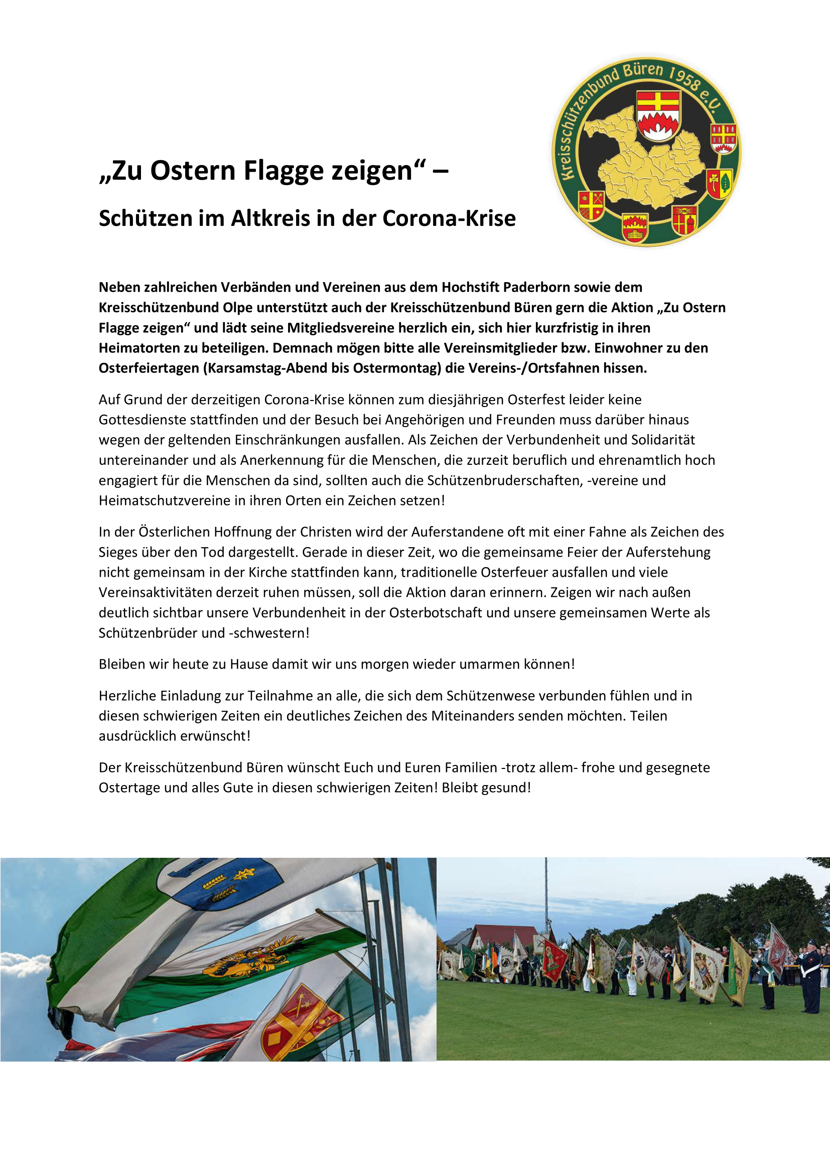20 04 08 Zu Ostern im KSB Flagge zeigen 1