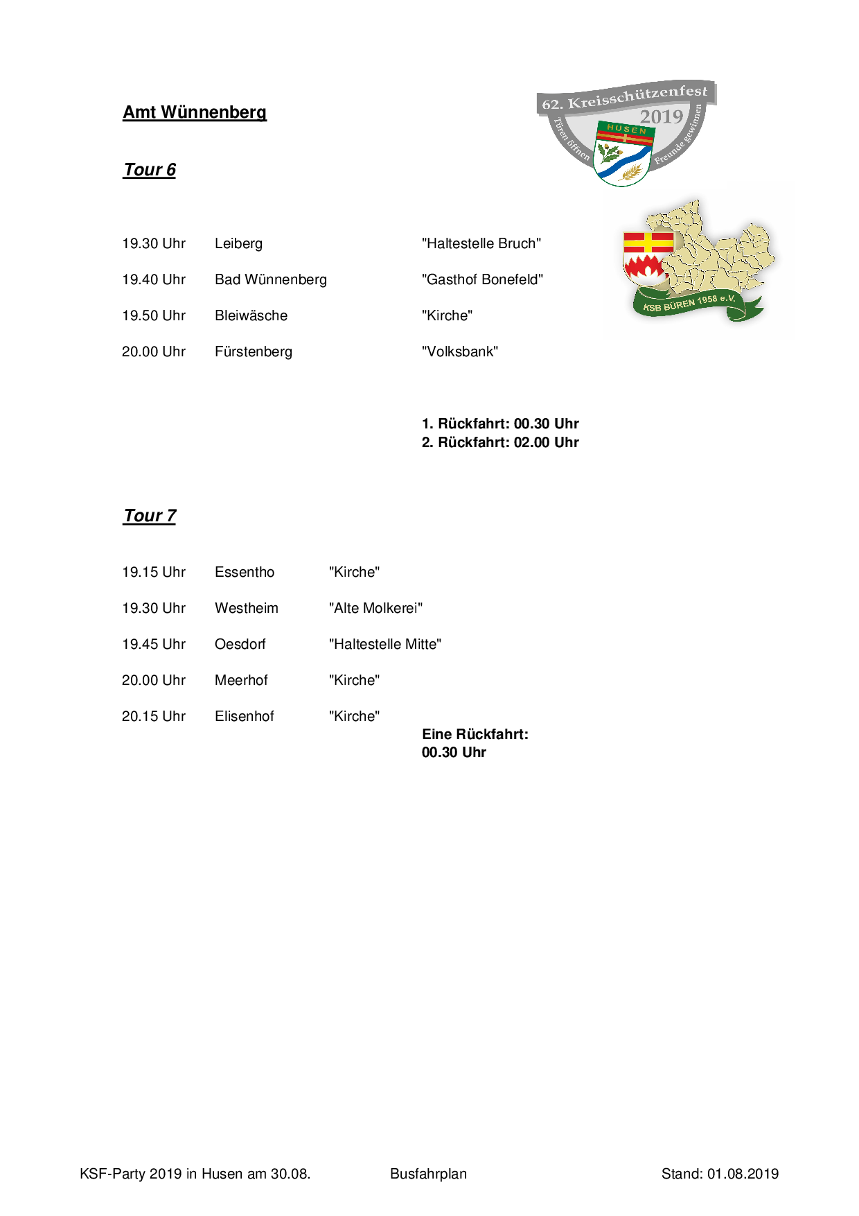 Busfahrplan Disco Husen 2019 4