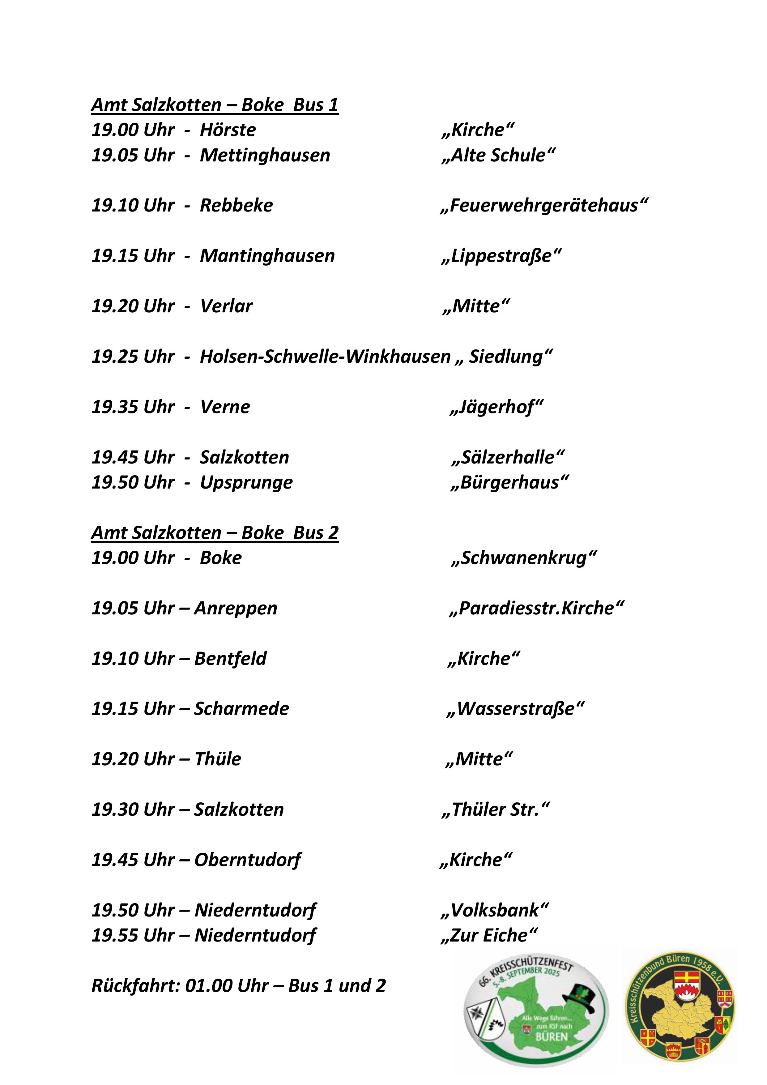 Busfahrplan KSF Disco Büren 2025 3