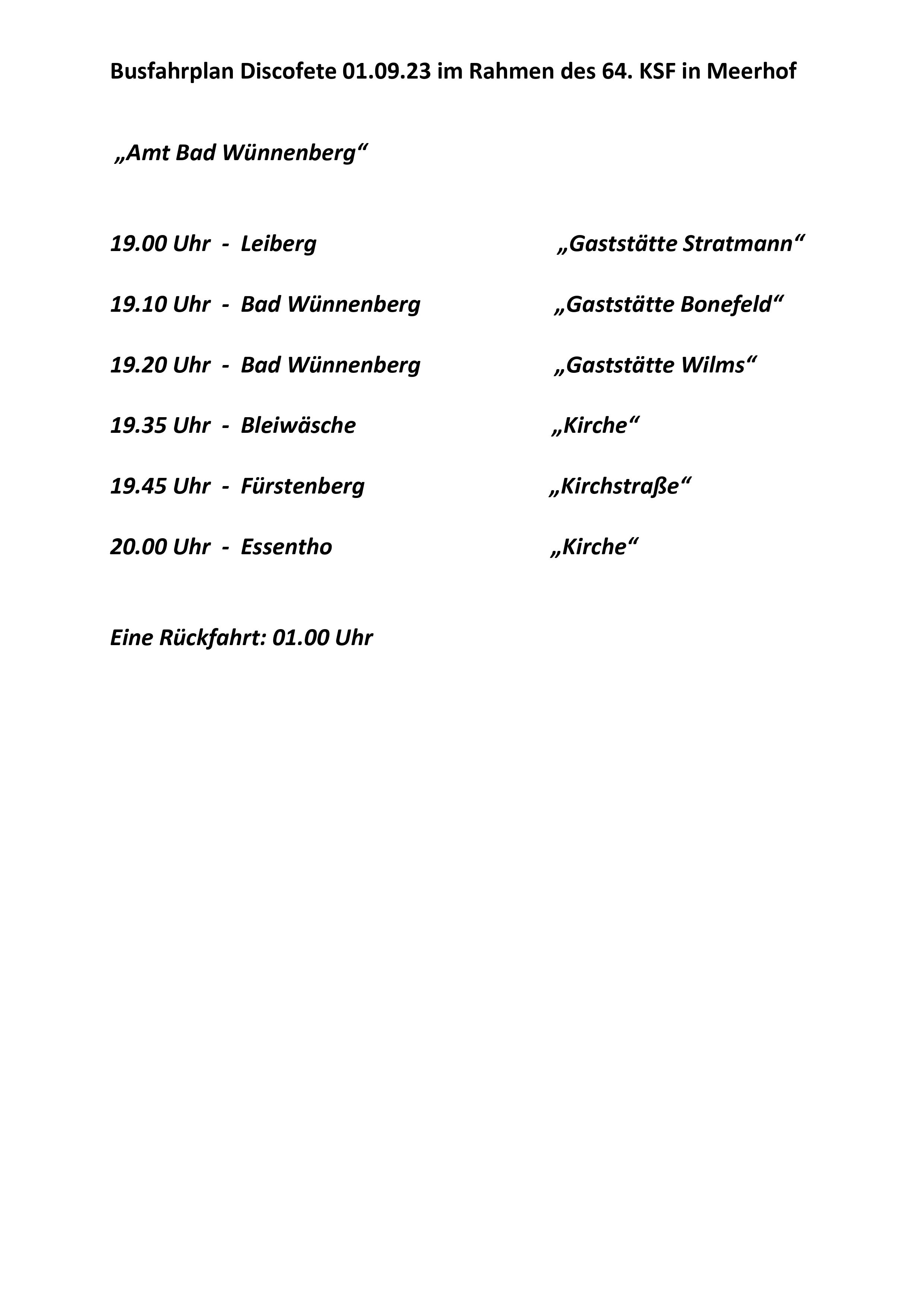 Fahrplan KSF 2023 Amt Wünnenberg